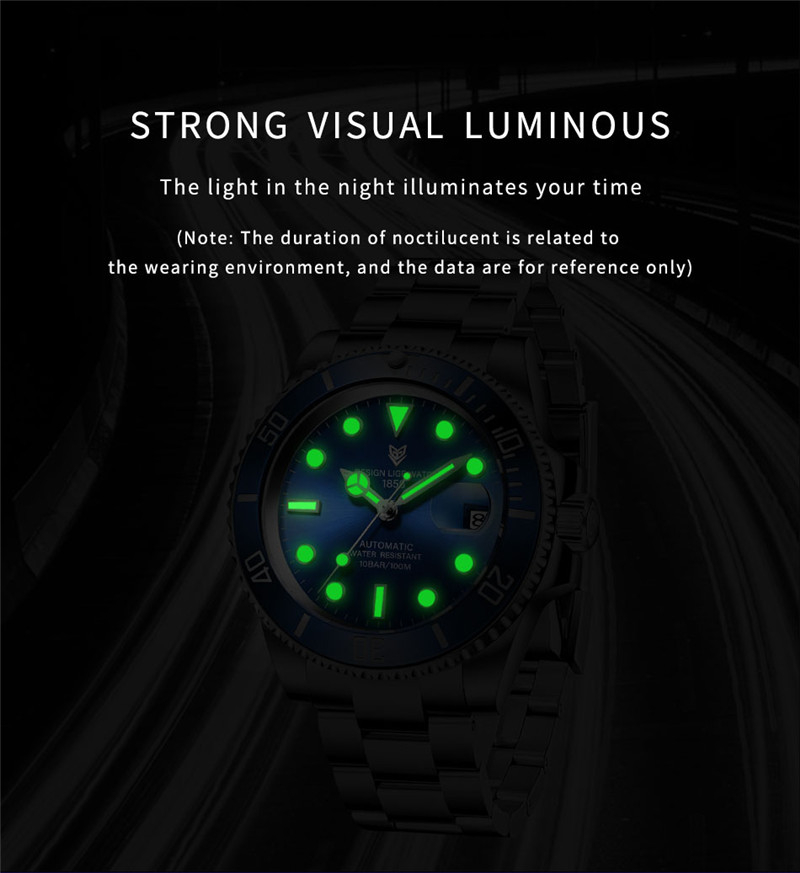 Top Brand LIGE Men Watches Luxury Sapphire Waterproof Automatic Mechanical Watch Fashion Business Full Stainless Steel Clock