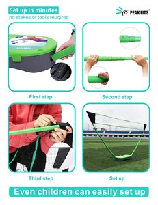 Ensemble de <span class=keywords><strong>badminton</strong></span> avec <span class=keywords><strong>filet</strong></span> réglable et pliable pour les jeux en plein air dans le jardin ou le parc - Product Image 5