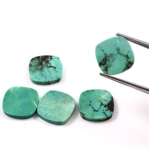 Turquesa Tibetana Natural Marca AMARA, Piedras Verdes Planas de Alta Calidad para Joyería, Venta al por Mayor de Gemas NT-CusFG-01 Tercera - Product Image 4