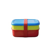 Boîte à lunch pour enfants en plastique réutilisable à double couche avec compartiment séparé pour les collations, couvercle sécurisé, design personnalisé pour le déjeuner scolaire, le camping
