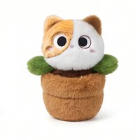Pot de fleurs en forme de chat mignon, décoration de plante en pot, figurine en peluche, rembourrage en coton PP, cadeau unisexe