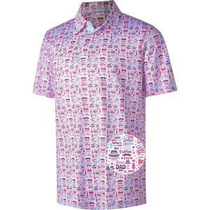 เสื้อกอล์ฟผู้ชายแขนสั้น แห้งเร็ว ระบายเหงื่อได้ดี พิมพ์ลาย คอปก - Product Image 1