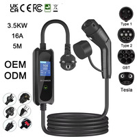 Nouvelle station de recharge pour véhicules électriques 3,5 kW 22 kW, chargeur rapide pour voiture, usage domestique/commercial, type 2 AC, couleurs personnalisables, IP55, câble de 5 m, compatible Wi-Fi