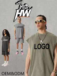 Vestes pour hommes surdimensionnées en gros, logo personnalisé, veste de sport, veste de fitness sans manches, personnalisée, grande taille, débardeurs de sport pour hommes - Product Image 3