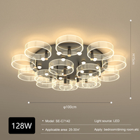Luxe Salon Chambre Éclairage Fer Acrylique 24w 36w 54w 108w 128w Led Plafonnier