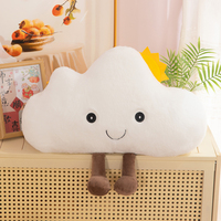 Peluche Nuage Soleil, Coussin Nuage en Coton Moelleux avec Accent Soleil Jaune, Décoration Créative pour la Maison, Idéal pour la Chambre à Coucher