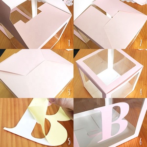 Caja de Globos Transparente de Cartón con Letras para Decoración de Fondo de Fiesta de Revelación de Género y Baby Shower de 30 cm - Product Image 5