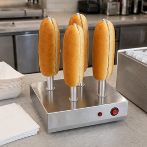 Marupin Commercial <b>Electric</b> Hot Dog <b>Steamer</b> with 4 Bun Warmer Spikes Warmer Holding Machine for Cafe Bistro Snack Counter Hotel - Product Image 2