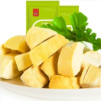 Vente en gros de nourriture saine, collations chinoises, chips croustillantes, tranches/poudre/cube de durian lyophilisés
