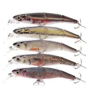 Lifelike abs plastic hard body 3D holographic eyes 3 section jointed pesca fishing swim bait lure