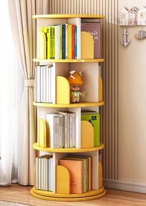 Estantería moderna de madera con rotación redonda Simple, estantería de esquina, 46*46*157 cm de altura, gris, blanco, rosa, azul, amarillo, almacenamiento de libros - Product Image 4