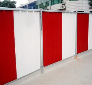 Corrugated Construction Site Steel Hoarding Temporary Colorbond Fence/ Temporary site hoarding combines Steelwall