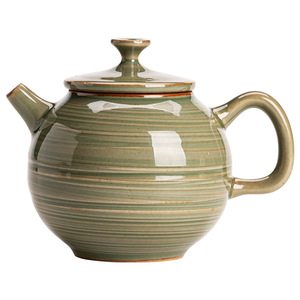 Théière en céramique ronde avec couvercle, résistante à la chaleur, pour la préparation du thé Kung Fu, poterie, théière individuelle, mini théière domestique - Product Image 5