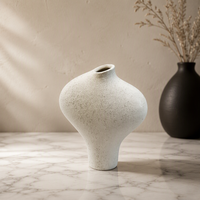 Vase à fleurs en céramique blanc cassé mat de luxe ARM LVG, style nordique, forme organique irrégulière, en porcelaine, pour décoration intérieure, vases de designer floraux