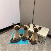 Peluche réaliste de chat siamois JC Iris du Royaume-Uni, jouet en peluche pour enfants, décoration d'intérieur, compagnon pour animaux de compagnie