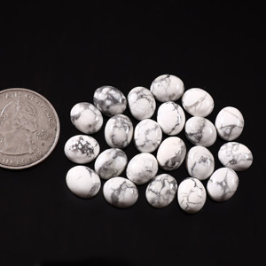 Cabochon ovale en howlite blanche naturelle de luxe 5x3 MM, pierre précieuse lisse et non montée pour la fabrication de bagues, boucles d'oreilles, pendentifs, bracelets et bijoux - Product Image 4