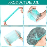 Bonnets ronds jetables colorés à double élastique en non-tissé PP, anti-poussière, pour salle blanche, tailles 18"-21", marque SJC