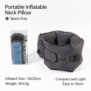 Z Hot Selling Portable Inflatable <b>Neck</b> <b>Pillow</b> with Compact Storage Case for <b>Travel</b> Camping and Outdoor Use - Product Image 1