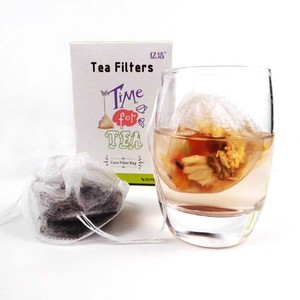 3Dフラワー形状使い捨てティーバッグコットンとコーンファイバー生分解性ボートスタイルポーチドローストリング付きカートンパック - Product Image 3