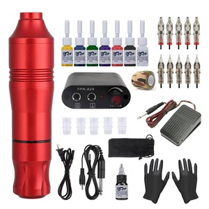 Chất lượng cao Tattoo Set RCA móc lông mày da vẻ đẹp cung cấp điện Mực chuyển giấy Pedal kim Cartridge Tattoo Kit - Product Image 2