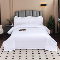 Parure de lit hôtelière en microfibre tissée blanche simple 120 GSM, 4 pièces, ensemble housse de couette, vente en gros pour projets hôteliers