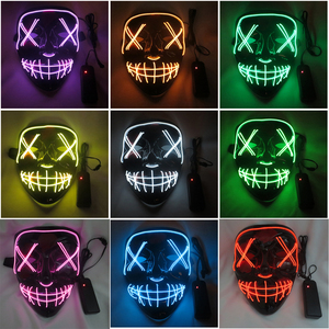 T-Worthy Halloween ricaricabile in PVC LED maschera mista colori al Neon festa Masque con effetto luminoso bagliore nel buio - Product Image 5