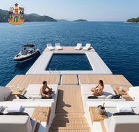 Plateforme flottante modulaire gonflable de luxe avec piscine marine et quai pour jet ski pour extension de yacht