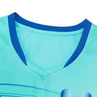 Seragam Sepak Bola Sublimasi Custom Kerah V Lengan Pendek, Seragam Bola Cepat Kering Bahan Polyester Bernapas, Pakaian Latihan Tim