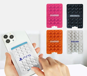 New Design Custom Logo Strong Sticker Silicone Suction Phone Case Adhesive <b>Mount</b> Anti-slip Suction Cup Mobile Phone Card Holder - Product Image 1