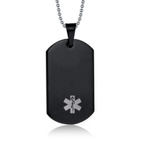 Naiwu — service de bracelets, étiquettes militaires noires en acier inoxydable, Logo médical blanc, bande en Silicone réglable, alerte des patients, ensemble de bijoux