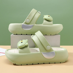 Pansi Sandalias de verano para mujer, EVA, punta redonda, suela suave antideslizante, zapatos informales de gelatina con correa ancha para exteriores, talla 35-40 - Product Image 2