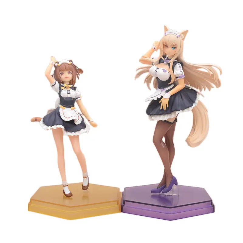 Oem 2 Stijl Actie Figuur Vinyl Pop Speelgoed Roze Haar Figuras De Nekopara Chocola Vanille Complete Set