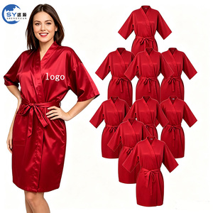 Robe de coiffeur rouge personnalisée avec logo, cape de protection pour coupe de cheveux avec lien ajustable pour coiffure et barbier - Product Image 1