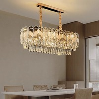 Zèle Éclairage Lustre Hôtel Décoratif Pendentif Lumière Moderne Or De Luxe K9 Cristal Lustre Rond