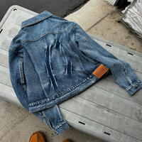 Survêtement en denim personnalisé pour hommes Boxy Fit pour hommes Ensemble veste de travail en jean de haute qualité OEM Casual Streetwear Survêtement en coton vieilli