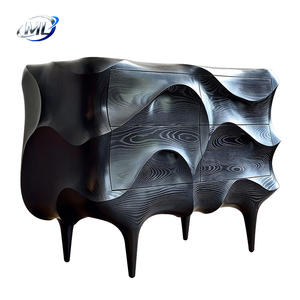 Buffet de Luxe Moderne en Bois Massif Fait Main, Écologique, Design Vague, pour Chambre, Appartement, Salon, Entrée, Hôtel - Product Image 6