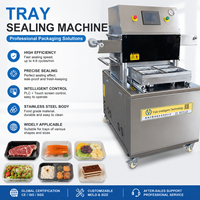 Machine d'emballage de barquettes 220V/380V MAP pour nouilles, viande, fruits de mer, poulet, fromage, plats préparés, boîtes en plastique, avec purge de gaz