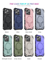Coque arrière antichoc avec magnétique pour iPhone 16 15 14 13 12 11 TPU + PC coque de téléphone hybride pour Samsung S25 Edge