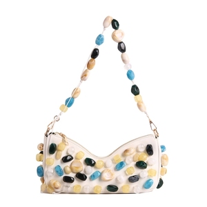 Borsa da Donna Decorata con Pietre Colorate, Nuova Moda 2026, Borsa a Tracolla con Perline, Lussuosa Borsa Sottobraccia per Giovani Donne - Product Image 2