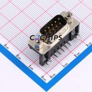 XDDB-1809-0816 D-Sub/VGA Connector Bent Lead Through Hole Connector Standard D-Sub Male 9P Right Angle Insert - Product Image 1