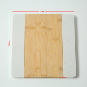 Tabla de cortar de madera maciza redonda de 250 mm de diámetro, tabla de cortar antideslizante para cocina - Product Image 2