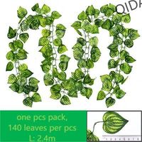 Plante en Pot Artificielle Style Naturel Feuilles de Vigne Vertes pour Mariage, Fête, Décoration Intérieure et Fête des Mères