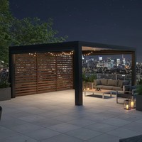 Auvent rétractable motorisé en aluminium à lames orientables pour véranda, pergola, piscine, gazebo - Extérieur, étanche, télécommande