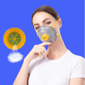 Masques anti-poussière personnalisés d'usine certifiés EN149 FFP2 avec poudre de marbre PM2.5, brume, <span class=keywords><strong>pollen</strong></span>, smog, lot de 20 masques respirateurs FFP2 avec valve - Product Image 3