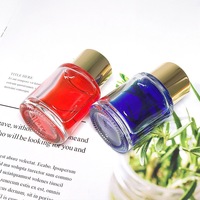 Flacon d'encre rond vintage en verre de 15 ml avec bouchon à vis et repose-plume pour la calligraphie et les stylos-plumes