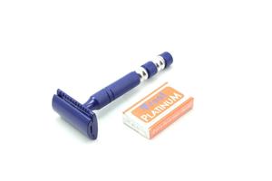 Instrumentos de cuidado de la belleza para hombre, maquinilla de afeitar con mango azul marino, de seguridad, de acero inoxidable, aprobado por CE ISO - Product Image 3