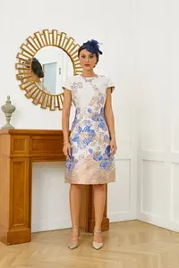 فساتين أنيقة لأم العروس بتفصيل حسب الطلب، فساتين سهرة وحفلات زفاف رسمية بمقاسات كبيرة، مصنوعة من البوليستر 100% بقصة A-Line وطبعة زهور - Product Image 2