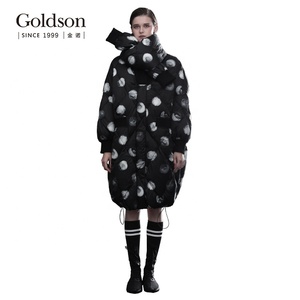 Ladies Female Japan Canada Printed Women Winter Long <strong>Duck</strong> <strong>Down</strong> Filled Jacket Parka <strong>Coat</strong> - Product Image 3