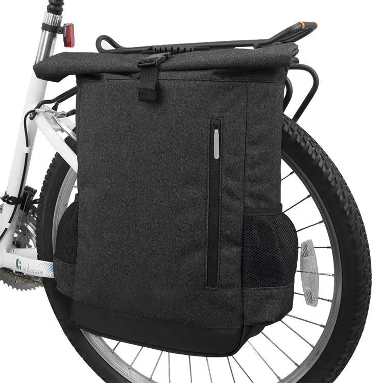 Large Capacity with Foldaway Shoulders Straps 2 in 1 Bike Bag Bike Pannier Backpack