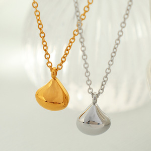 Collier pendentif goutte d'eau en alliage de zinc, or et argent, forme goutte d'eau, simple et élégant, chaîne de clavicule, bijoux de mode - Product Image 2